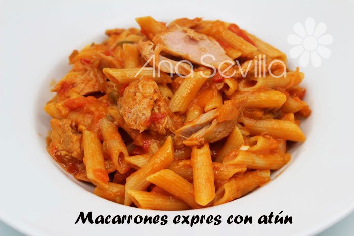 Macarrones expres con atún en conserva