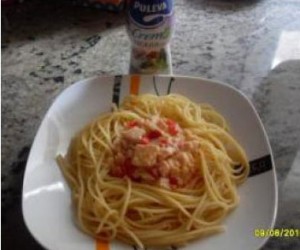 Espaguetti con crema