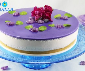 Tarta de caramelos violeta