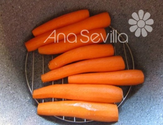 Cocer las zanahorias peladas