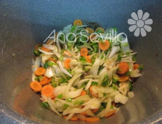 Pochar las verduras de la salsa