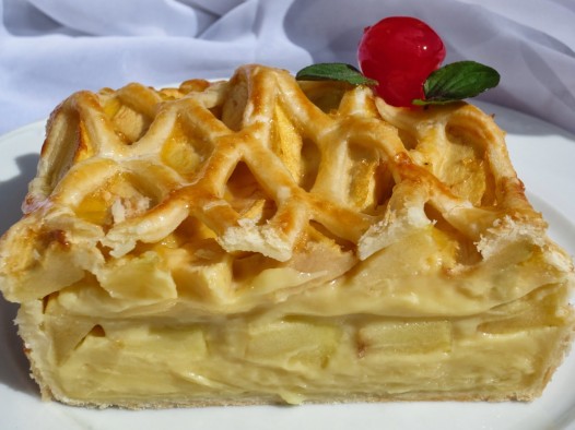 Tarta de crema y manzana