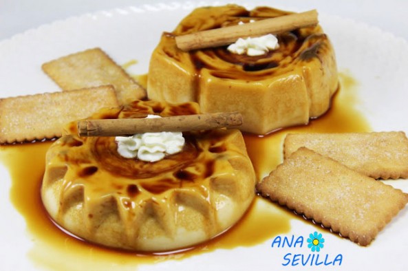 Flan de galletas de canela