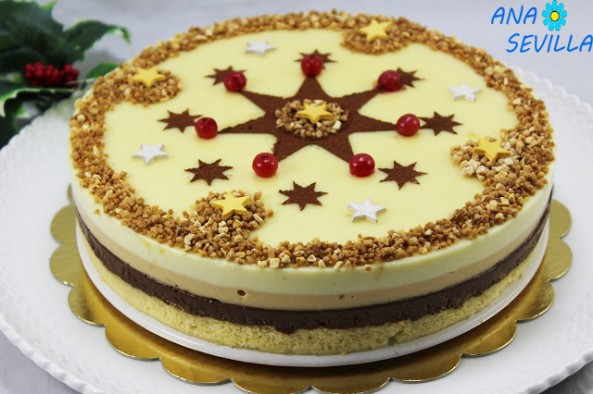 Tarta de turrón dos chocolates