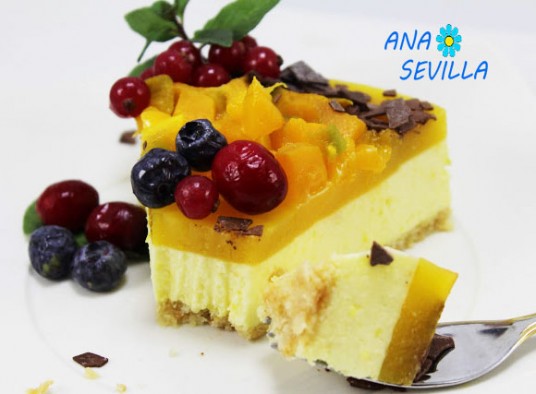 Tarta mousse de mango