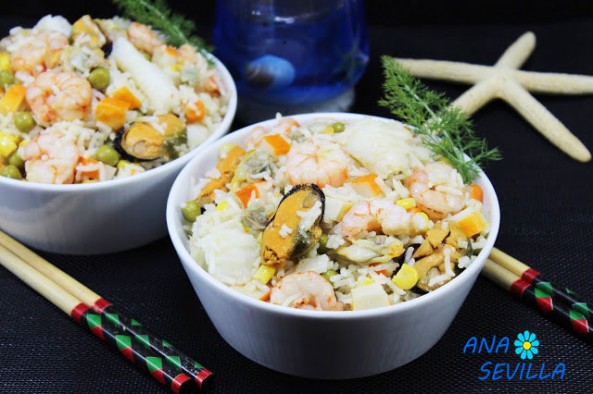 Ensalada de arroz marinera