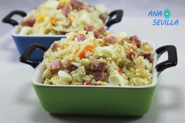 Ensalada de arroz al ajillo