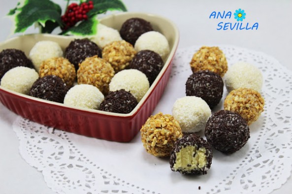 Trufas de chocolate blanco