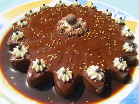 Flan de chocolate sin horno