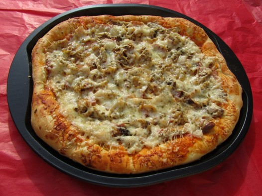 Pizza de pollo asado (aprovechamiento) Thermomix