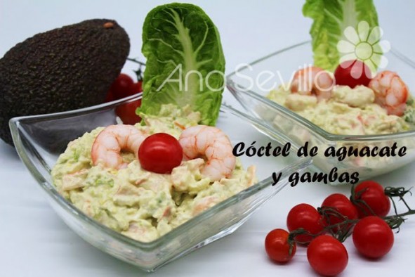 Cóctel de aguacate y gambas