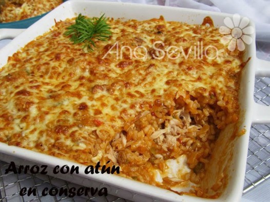 Arroz con atún en conserva