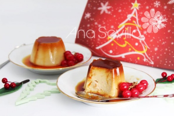 Flan de turrón con cuajada