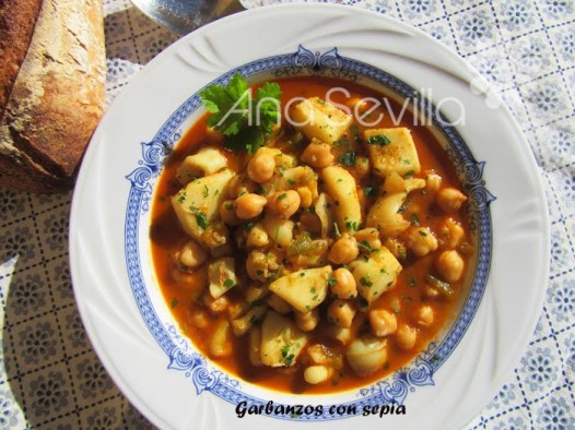 Garbanzos con sepia