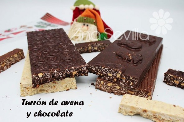 Turrón de avena, chocolate y aceite de oliva