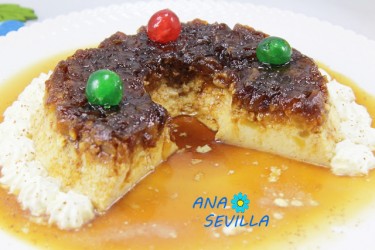 Flan de huevo y manzana