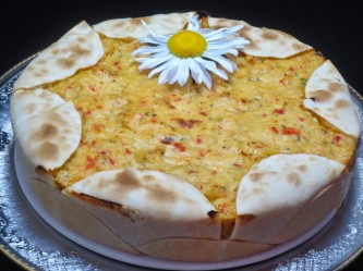 Pastel empanadilla de merluza y gambas