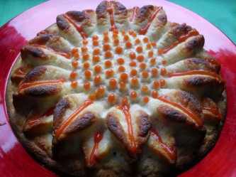 Pastel de queso de Burgos y jamón