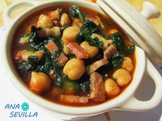 Espinacas con garbanzos Thermomix