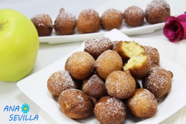 Buñuelos de ricotta y manzana