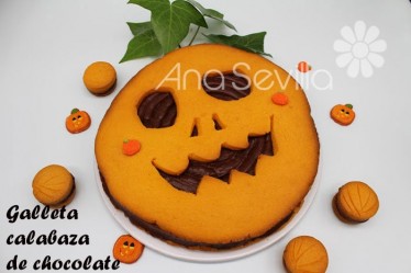 Galleta-calabaza con chocolate