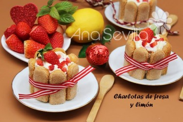 Charlotas de fresa y limón