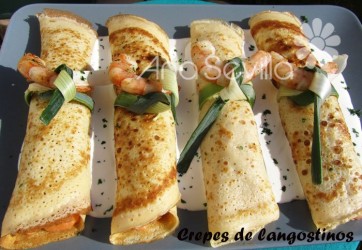 Crepes de langostinos