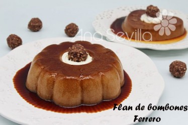 Flan de bombones Ferrero sin horno