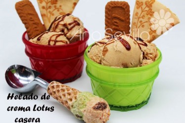 Helado de crema Lotus casera