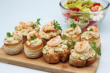 Pincho de gambas frío