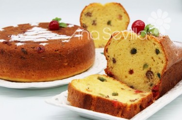 Plum-cake de frutas escarchadas de aceite de oliva