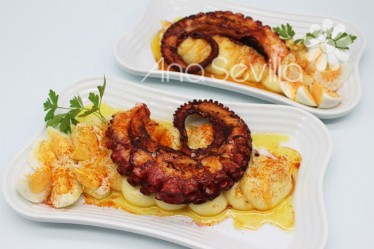 Pulpo a la brasa con parmentier