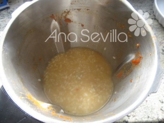 Semi-cocer el arroz