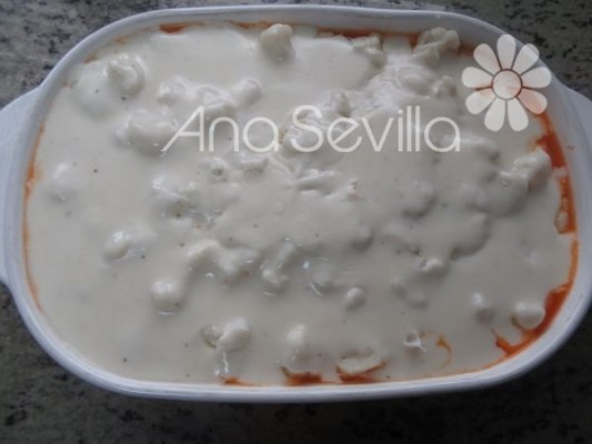 Cubierta con la bechamel