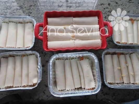 Colocar los canelones