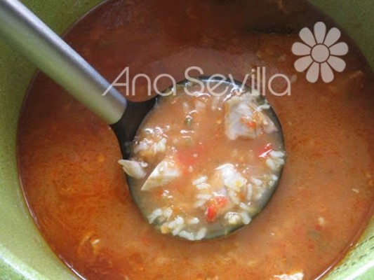 Sopa de arroz con verduras olla GM