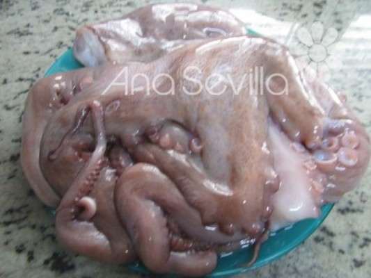 Pulpo descongelado