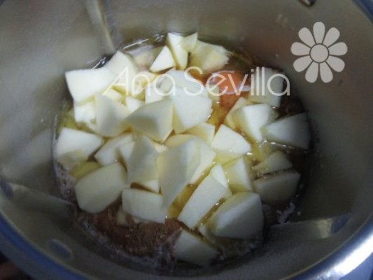 Triturar con la manzana