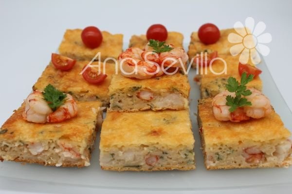  Pastel de bacalao y gambones Thermomix