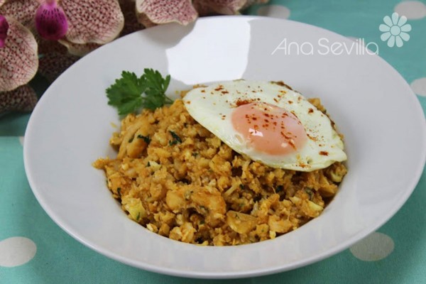 Migas de coliflor con bacalao