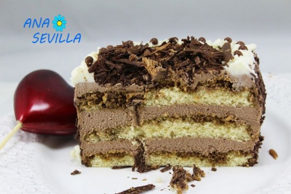 Tarta tiramisú de cacao