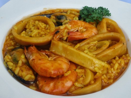 Arroz caldoso con calamares