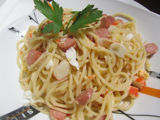 Espaguettis al ajillo