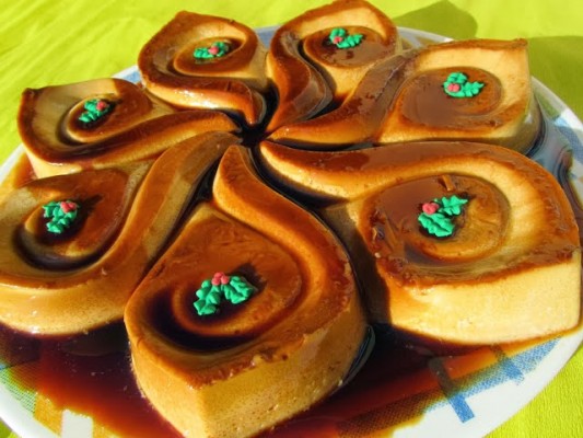 Flan de turrón (Sin horno)