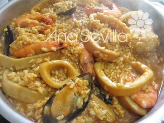 Arroz caldoso con calamares