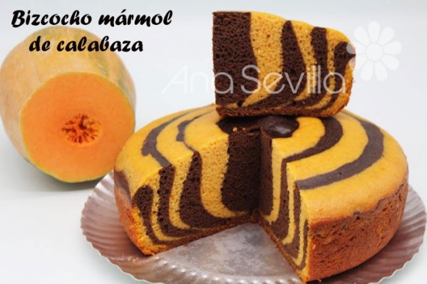 Bizcocho mármol de calabaza