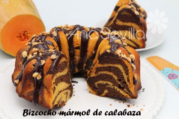 Bizcocho mármol de calabaza