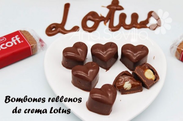 Bombones rellenos de crema Lotus casera