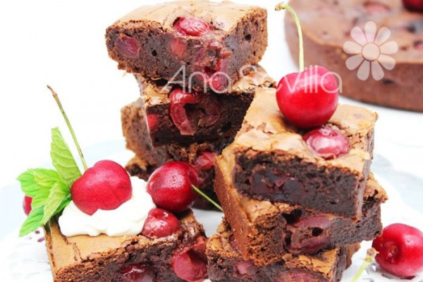 Brownie de cerezas