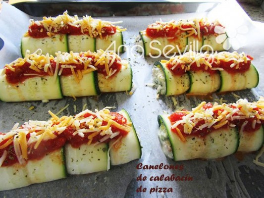 Canelones de calabacín de pizza